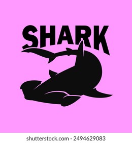 Silhouette Shark Illustrations in Black Color