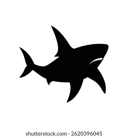 Silhouette of shark vector illustration.