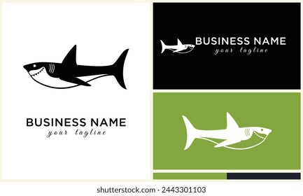 silhouette shark vector logo template