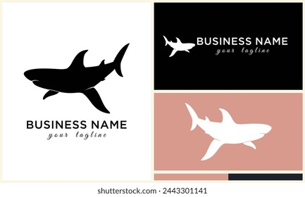 silhouette shark vector logo template