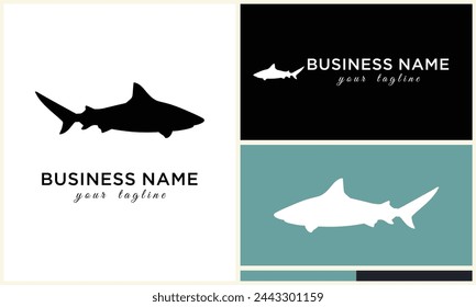 silhouette shark vector logo template