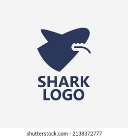 Silhouette of shark's head vector logo. Logo for animal and wildlife related theme, product, brand, company, and organization.