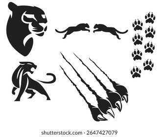 Silhueta de arranhões de garra animal afiada 
