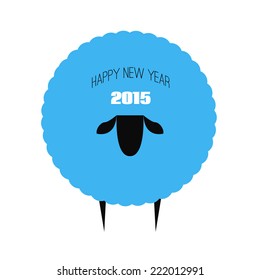 Silhouette of sheep in flat design style. Vector element for New Year's design. Image of 2015 year of the goat.