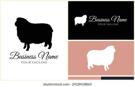 silhouette sheep goat logo template