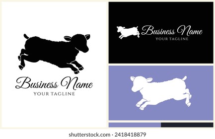 silhouette sheep goat logo template