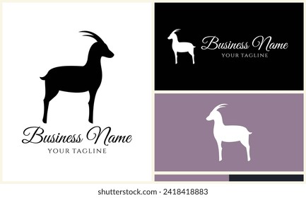 silhouette sheep goat logo template