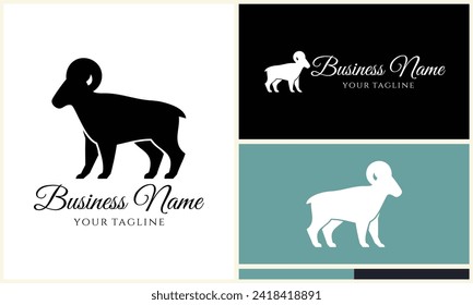 silhouette sheep goat logo template