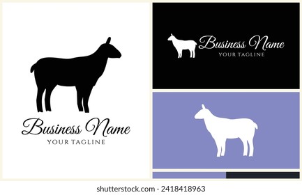 silhouette sheep goat logo template
