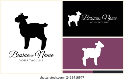 silhouette sheep goat logo template