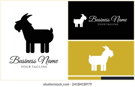silhouette sheep goat logo template
