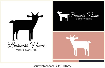 silhouette sheep goat logo template