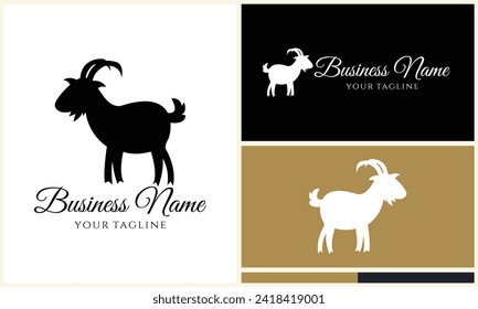 silhouette sheep goat logo template