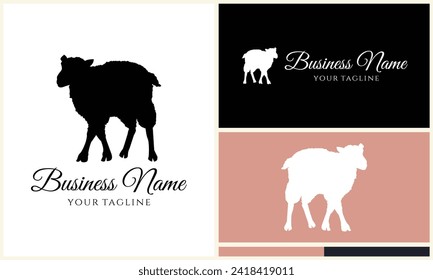 silhouette sheep goat logo template