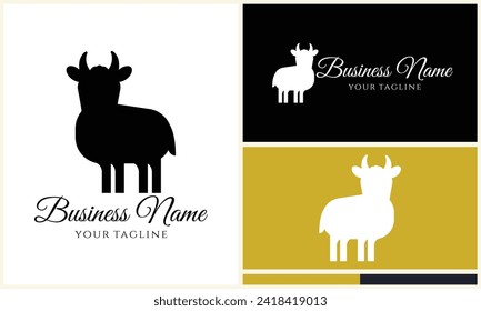 silhouette sheep goat logo template