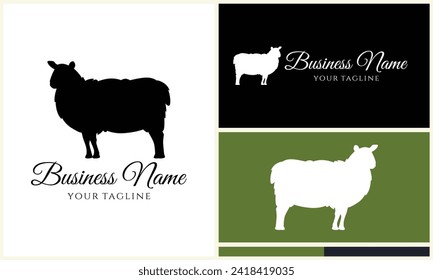 silhouette sheep goat logo template