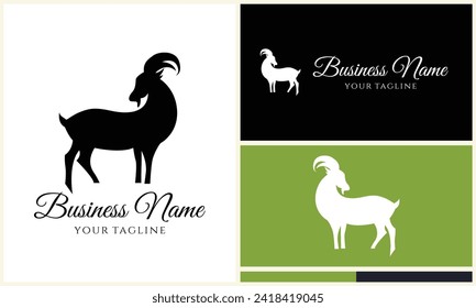 silhouette sheep goat logo template