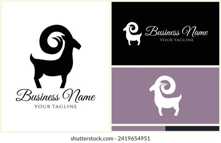 silhouette sheep goat logo template