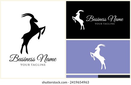 silhouette sheep goat logo template