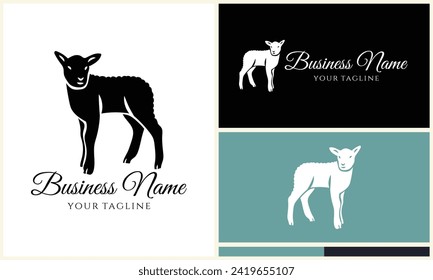 silhouette sheep goat logo template