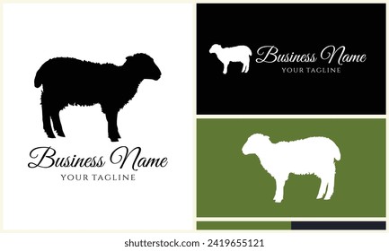 silhouette sheep goat logo template