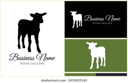 silhouette sheep goat logo template