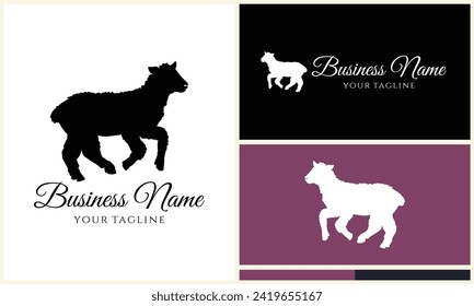 silhouette sheep goat logo template