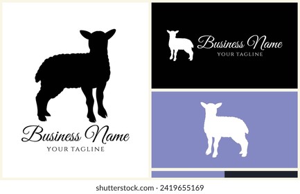 silhouette sheep goat logo template