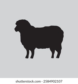 Silhouette of sheep, illustration of sheep