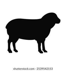 Silhouette Sheep isolated Vector illustration.
