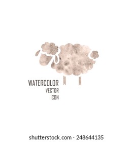 Silhouette of sheep on a white background. Logo design for company.