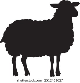 a silhouette of a sheep standing on a white background