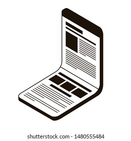silhouette of sheets of paper in white background