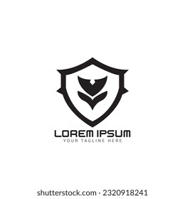 Silhouette of shield logo icon vector design