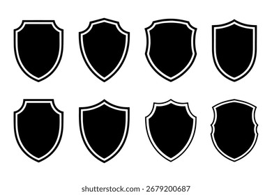 Silueta de la seguridad de la protección del escudo