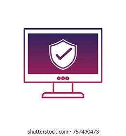 silhouette shield security protection inside computer technology