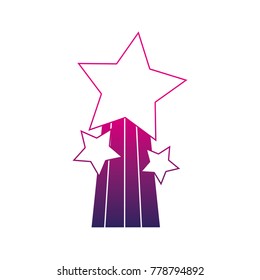 silhouette shiny stars design with rainbow icon