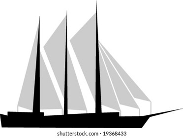 silhouette of ship