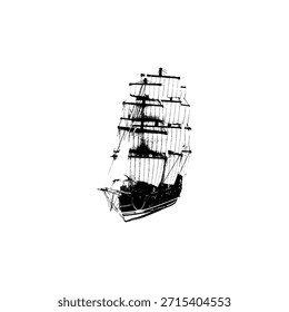 silhueta de um navio, projeto vetor de veleiro antigo