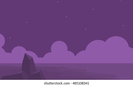 Silhouette of ship at seaside landscape 