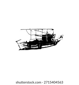 Silhouette eines Schiffsvektordesigns