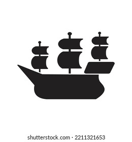 silueta de una ilustración vectorial de un buque. adecuado para la celebración del día del columbus.