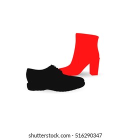silhouette of shoes. shoes icon
