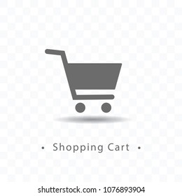 Silhouette shopping cart icon vector illustration on transparent background.
