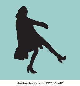 silhouette shopping Girl with bag