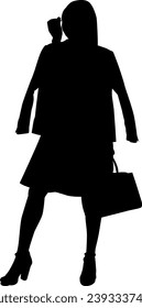 silhouette of shopping girl vector