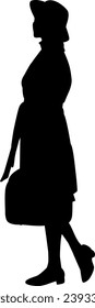 silhouette of shopping girl vector