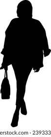 silhouette of shopping girl vector