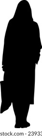 silhouette of shopping girl vector