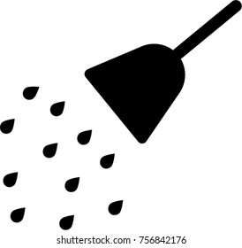 Silhouette of shower in flat style.